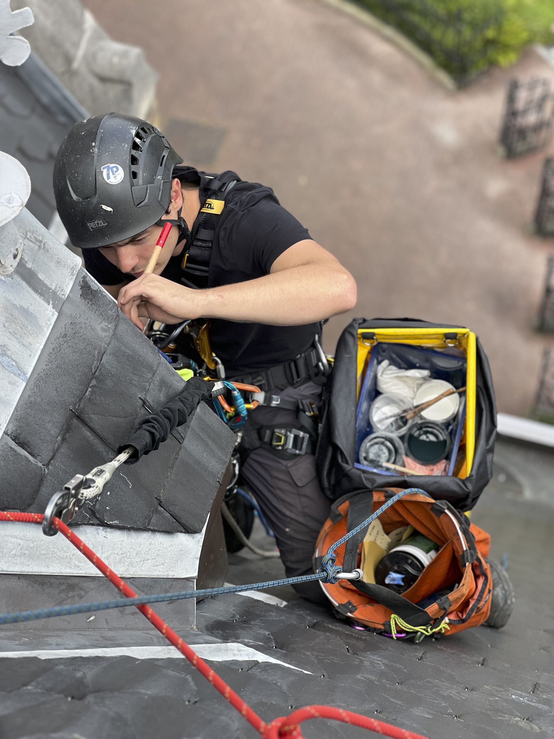 Rope access schilderen van het rijksmuseum amsterdam